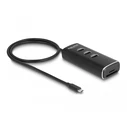 Delock 3-Port USB 10 Gbps Hub with SD & Micro SD Card Reader, USB Type-C 60cm Cable, Individual Port Switches — Model 64234