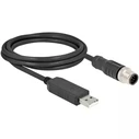 Delock M12 Σειριακό Καλώδιο με FTDI Chipsatz, USB 2.0 Type-A σε M12 RS-232 A-κωδικοποιημένος 8-pin, 1,8 m, μαύρο