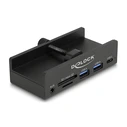 Delock External USB 3.0 Hub 5 Gbps — 3-Port (2x USB-A, 1x USB-C) with 2-Slot Card Reader and Securing Screw