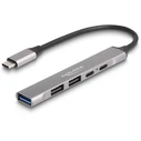 Delock Slim USB Type-C Hub 4 θυρών με 1x USB 10 Gbps Type-A, 2x USB 2.0 Type-A, 1x USB 2.0 Type-C και USB‑PD 95W