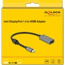 Delock Ενεργός αντάπτορας mini DisplayPort 1.4 σε HDMI 4K 60Hz HDR (Model 66570)
