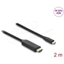 Delock USB Type-C σε HDMI καλώδιο (DP Alt Mode) 8K 60 Hz με HDR, 2 m, μαύρο