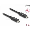 Delock USB Type-C βύσμα-βύσμα καλώδιο 1 m 80 Gbps 16K@60Hz PD 3.1 240W E‑Marker Μαύρο