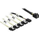 Delock Mini SAS HD SFF-8643 to 4 x SATA 7‑Pin Reverse + Sideband Cable, 0.5 m