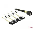 Delock Mini SAS HD SFF-8643 to 4 x SATA 7-pin cable, 1 m