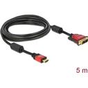 Delock HDMI σε DVI 24+1 (ST-ST) 5m επιχρυσωμένο καλώδιο προσαρμογέα, Μαύρο