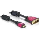 Delock HDMI σε DVI 24+1 (ST-ST) 5m επιχρυσωμένο καλώδιο προσαρμογέα, Μαύρο