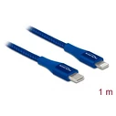 Delock USB Type-C to Lightning Data & Charging Cable for iPhone, iPad and iPod — Blue, 1 m, MFi (MPN 85416)