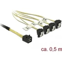 Delock Mini SAS HD SFF-8643 to 4 x SATA 7-pin Angled Cable 0.5 m (MPN: 85684)