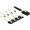Delock Mini SAS SFF-8087 to 4 x SATA 7-pin Cable 1 m Metal (Model 85731)