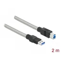 Delock Καλώδιο USB Τύπου A αρσενικό σε Τύπου B αρσενικό, 2 m, μεταλλικός μανδύας
