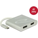 Delock USB‑C σε DisplayPort + HDMI Αντάπτορας (USB‑C male → DP & HDMI female) - Μοντέλο 87716