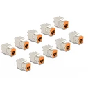 Delock Keystone Module RJ45 to LSA Cat.6A Tool‑Free, Orange – Set of 10 (MPN 88117)