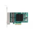 Delock PCI Express x4 Network Card Gigabit LAN 4 x RJ45 (BCM) - MPN 88208