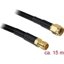 DELOCK Καλώδιο κεραίας RP-SMA αρσενικό σε RP-SMA θηλυκό 15.00 m
