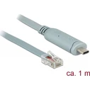Delock Προσαρμογέας USB-C σε Σειριακό RS-232 RJ45 1,0 m γκρι (FTDI FT232RL)