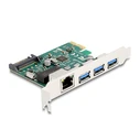 Κάρτα PCI Express x1 με 3x USB 3.2 Gen1 (5 Gbps) Type-A και 1x Gigabit LAN - Delock 90105