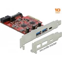 DeLOCK Κάρτα PCI Express x4 σε 1x εξωτερική θύρα USB Type-C + 2x εξωτερικές θύρες USB Type-A (USB 3.2) - Μοντέλο 90492