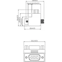 Mercodan InLine Μετατροπέας VGA 90° Male σε VGA Female (D-Sub 15) - Μαύρο