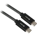 Sharkoon Braided USB 3.1 Cable USB-C male to USB-C male, Grey, 1 m