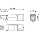 Harting Βύσμα RJ-45 Ασημί, CAT5e, IP20, MPN 1656725