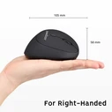 Perixx PERIMICE-719 Wireless Ergonomic Vertical Silent Optical Mouse - Black