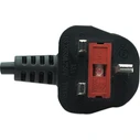 OWC Power Cable Type G (BS1363A) to IEC C7 Figure-8, Black (1 m)