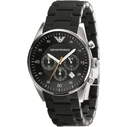 Emporio Armani Women's Watch AR5858 (43 mm) - Black Dial, Black Silicone Strap