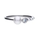 Diamonfire Γυναικείο Δαχτυλίδι με Πέρλες & Ζιργκόν από Ασήμι