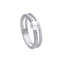 Diamonfire Γυναικείο Δαχτυλίδι με Πέρλες & Ζιργκόν από Ασήμι - Μέγεθος 16,5