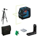Bosch GLL 20-22 G Professional Line Laser + LB10 Universal Holder + BT150 Tripod, Green Laser Lines, 20 m