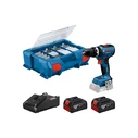 Bosch GSB 18V-65 Κρουστικό Δραπανοκατσάβιδο 18V (2x 4.0Ah, 82τμχ σε L-Case)