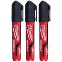 Milwaukee Inkzall Permanent Markers Black 6.2mm Set of 3
