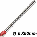 Milwaukee Τρυπάνι Καρβιδίου 6x60mm για Γυαλί, Πλακίδια και Δομικά Υλικά