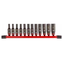 Milwaukee Shockwave Καρυδάκια Αέρος Εξάγωνα Μακριά με Καρέ 1/4'' Σετ 12τμχ