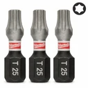 Milwaukee Μύτες Βιδώματος Shockwave TX25 25mm Σετ 3 τεμ.