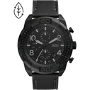 Fossil Ανδρικό Ρολόι Bronson FS5874 50mm Μαύρο Δερμάτινο Λουράκι