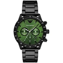 Emporio Armani Ανδρικό Ρολόι 43mm Χρονογράφος Μπαταρίας με Μαύρο Μεταλλικό Μπρασελέ AR11472