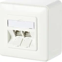 METZ CONNECT C6Amodul 2-Port 180° Surface-Mount Box, Pure White RAL9010