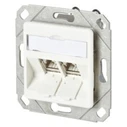 METZ CONNECT C6Amodul 2‑Port Cat6A Flush‑Mount Module 2x RJ45 RAL9010 (reinweiß)