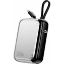 4Smarts Pocket Power Bank 10000mAh 30W με ενσωματωμένο USB-C καλώδιο, Ασημί