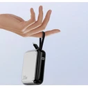 4Smarts Pocket Power Bank 10000mAh 30W με ενσωματωμένο USB-C καλώδιο, Ασημί