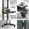 Onkron TS1551-B Κινητή Βάση Τηλεόρασης 40-70'' Μαύρη (με ρόδες)