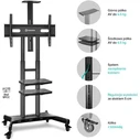 Βάση Τηλεόρασης Κινητή Onkron TS1881-B 50-86" Μαύρο