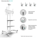Onkron TS1881-W Mobile TV Stand / Floor Mount for 50-86" TVs - White