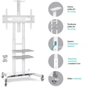 Onkron TS1881-W Mobile TV Stand / Floor Mount for 50-86" TVs - White