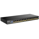 Zyxel GS1100-16EPS-EU0101F Managed L2 PoE+ Switch, 16-Port Gigabit (1 Gbps) — 135W PoE