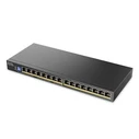 Zyxel GS1100-16EPS-EU0101F Managed L2 PoE+ Switch, 16-Port Gigabit (1 Gbps) — 135W PoE