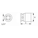 Jonnesway Long Air Impact Socket 1/2" Drive 36mm x 78mm - S03AD4136