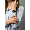 Bering Classic Γυναικείο Ρολόι Quartz 34mm Navy Μπλε Μεταλλικό Μπρασελέ 18034-307